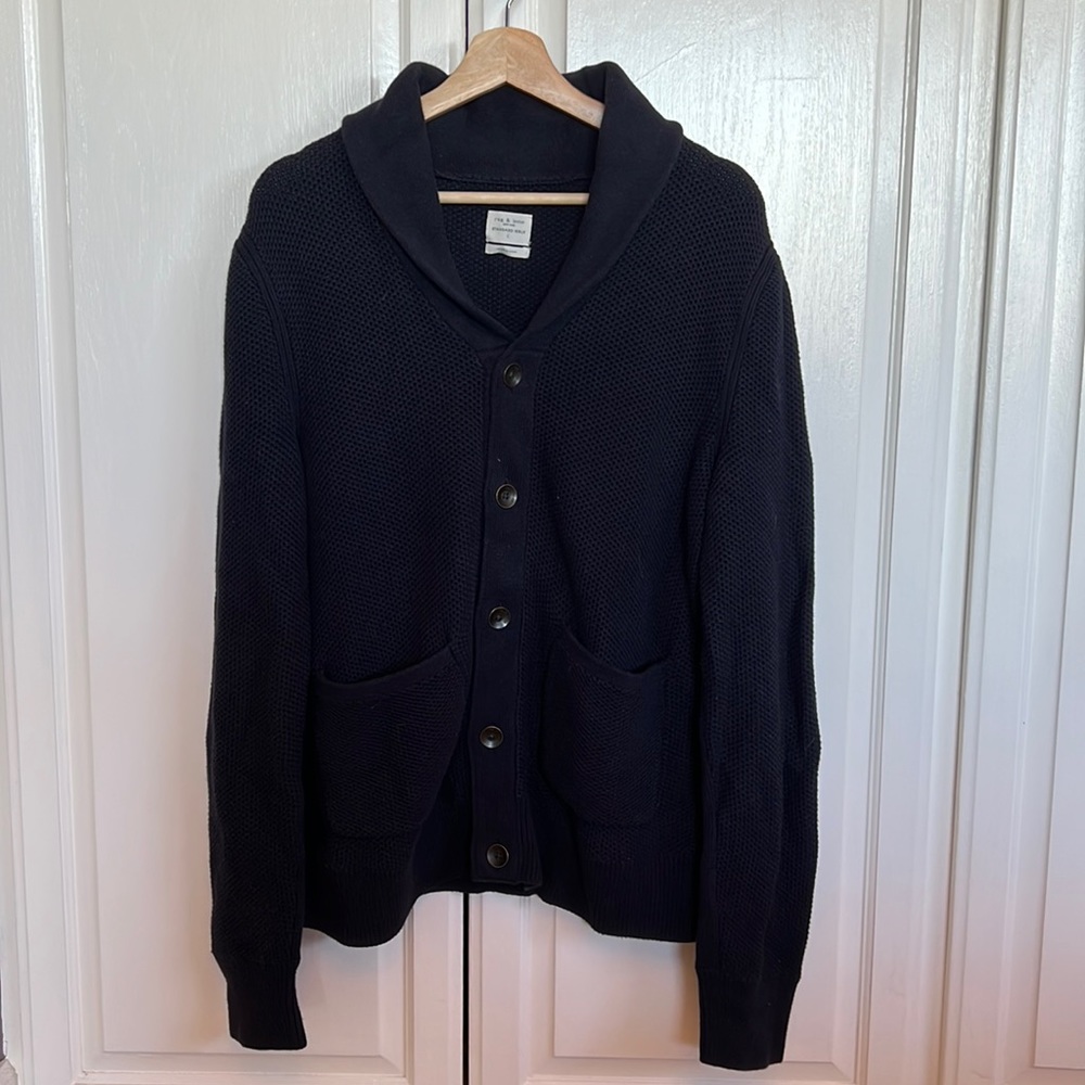 Rag & Bone Navy Shawl Collar Cardigan Size L